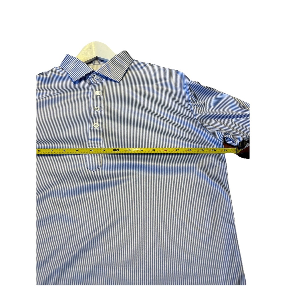 Collars & Co Polo Shirt Semi-Spread Collar Mens Size Large Blue Stripe - Picture 8 of 8